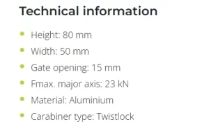 Edelrid carabiner tech specs