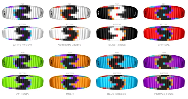 Sky paragliders pixel stock colors