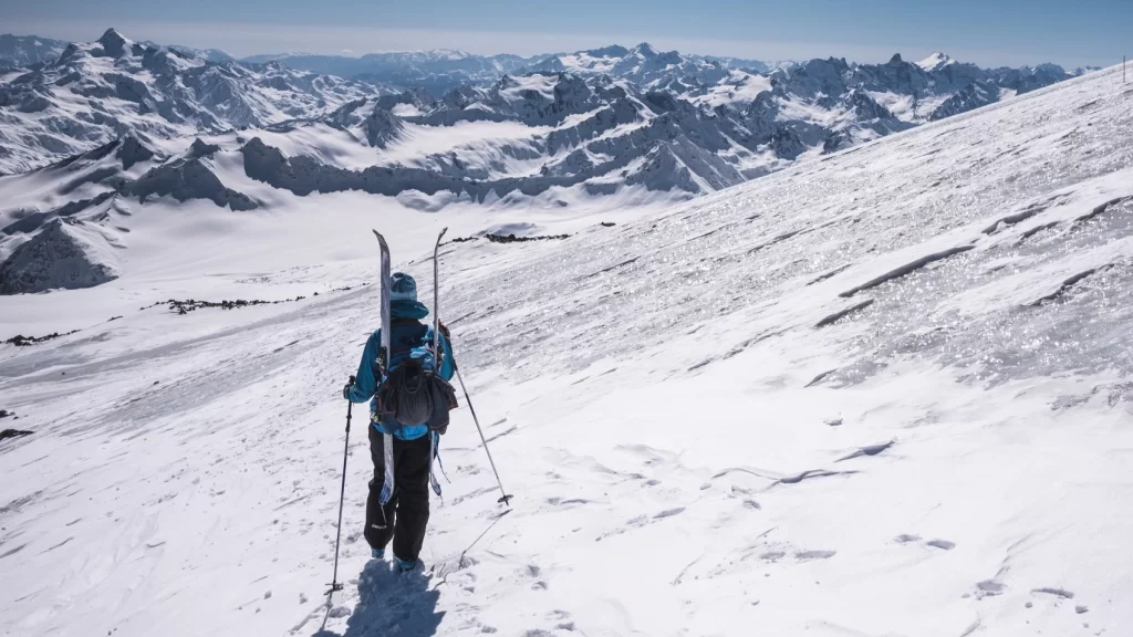 Hiking down alone