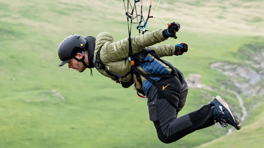 Speedflying launches body position